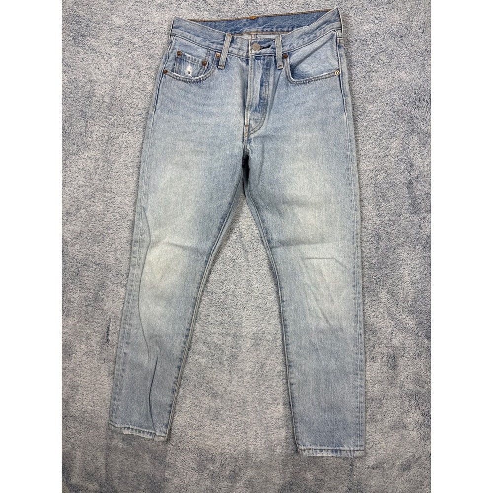 Levi's Womens 25 Light Blue 501 Taper Jeans High Rise Cotton Denim